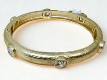 Load image into Gallery viewer, Matte Gold with Crystal Bangle Bracelet