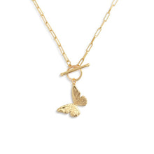 Load image into Gallery viewer, Butterfly Toggle Gold Necklace