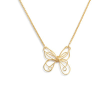 Load image into Gallery viewer, Butterfly Open Charm Gold Necklace