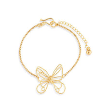 Load image into Gallery viewer, Butterfly Open Charm Gold Bracelet