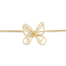 Load image into Gallery viewer, Butterfly Open Charm Gold Bracelet