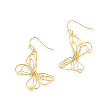 Load image into Gallery viewer, Butterfly Open Charm Gold Earrings