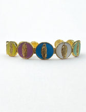 Load image into Gallery viewer, Our Lady Enamel Medallion Cuff Bracelet