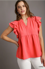 Load image into Gallery viewer, All is Well Ruffle Sleeve Top