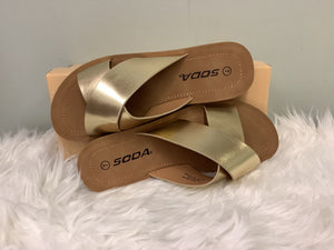 Soda Reflect Metallic Gold Sandal