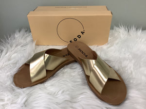 Soda Reflect Metallic Gold Sandal