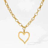 Lex the Label Gold Hollow Heart Necklace