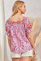 Magenta Gardens Top