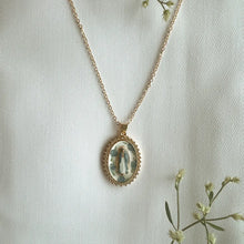 Load image into Gallery viewer, Mother Mary Blue Roses Handpainted Necklace