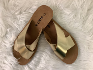 Soda Reflect Metallic Gold Sandal