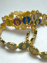 Load image into Gallery viewer, Our Lady Enamel Medallion Cuff Bracelet