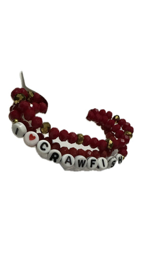 I Love Crawfish Bracelet Stack