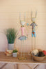 Painted Metal Long-Legged Boy and Girl Rabbit