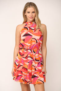 Coral Sands Halter Dress