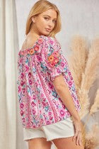 Magenta Gardens Top