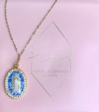 Load image into Gallery viewer, Mary in Blue China Handpainted Necklace