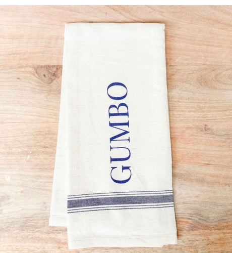 Gumbo Hand Towel Cream/Navy