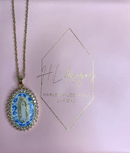Load image into Gallery viewer, Mary in Blue China Handpainted Necklace