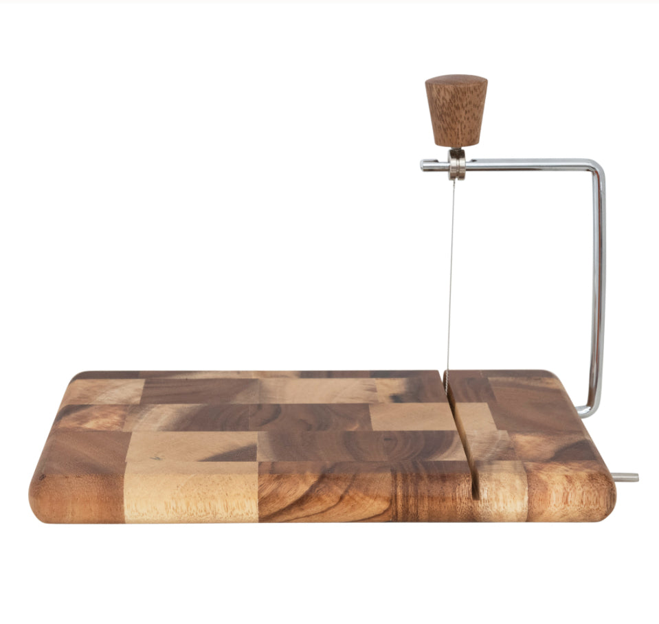 Suar Wood and Stainless Steel Cheese Slicer