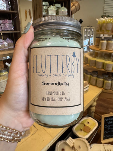 Flutterby 1 Wick Mason Jar Candle- Serendipity