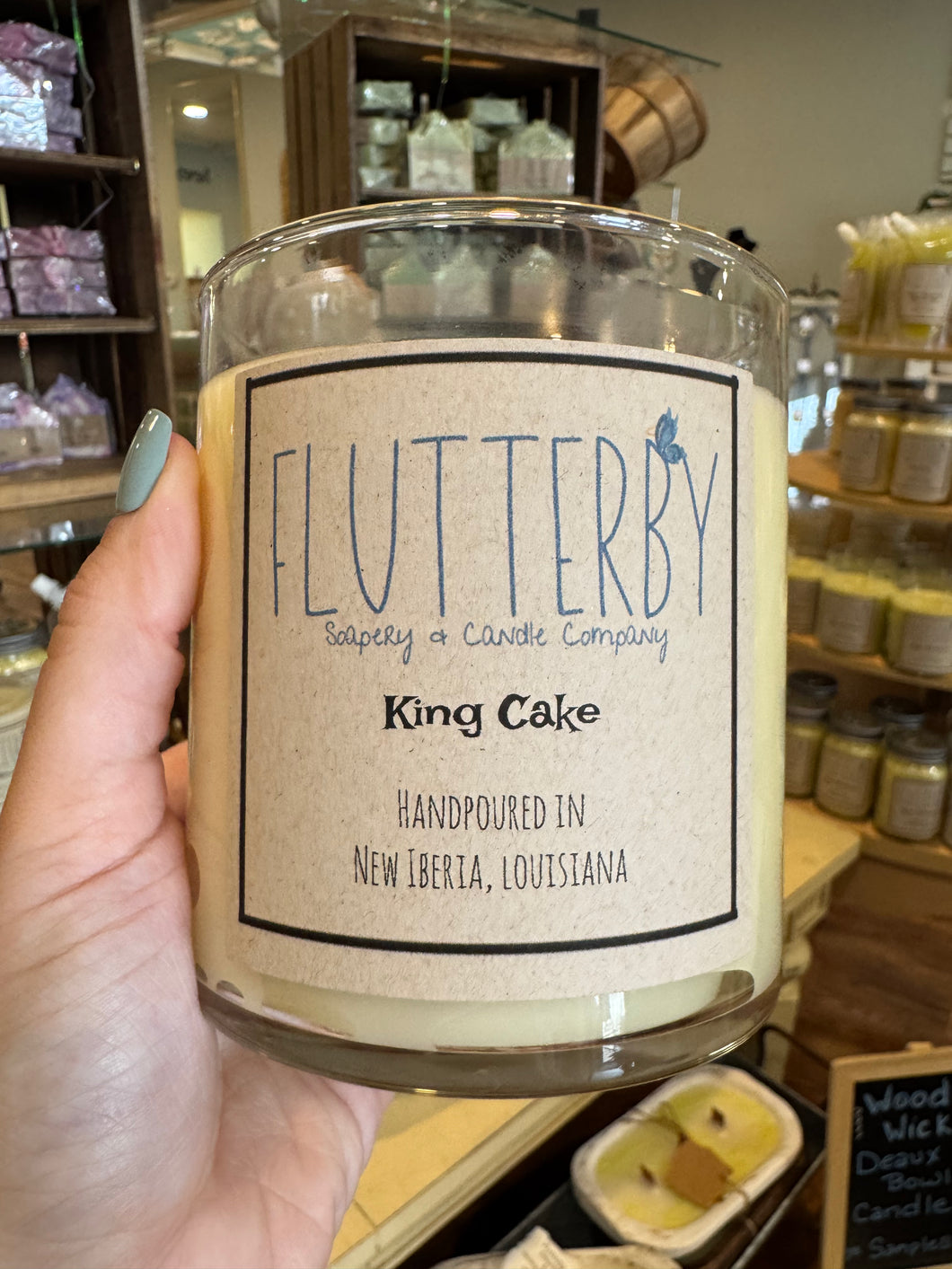Flutterby 2 Wick Classic Jar Candle- King Cake