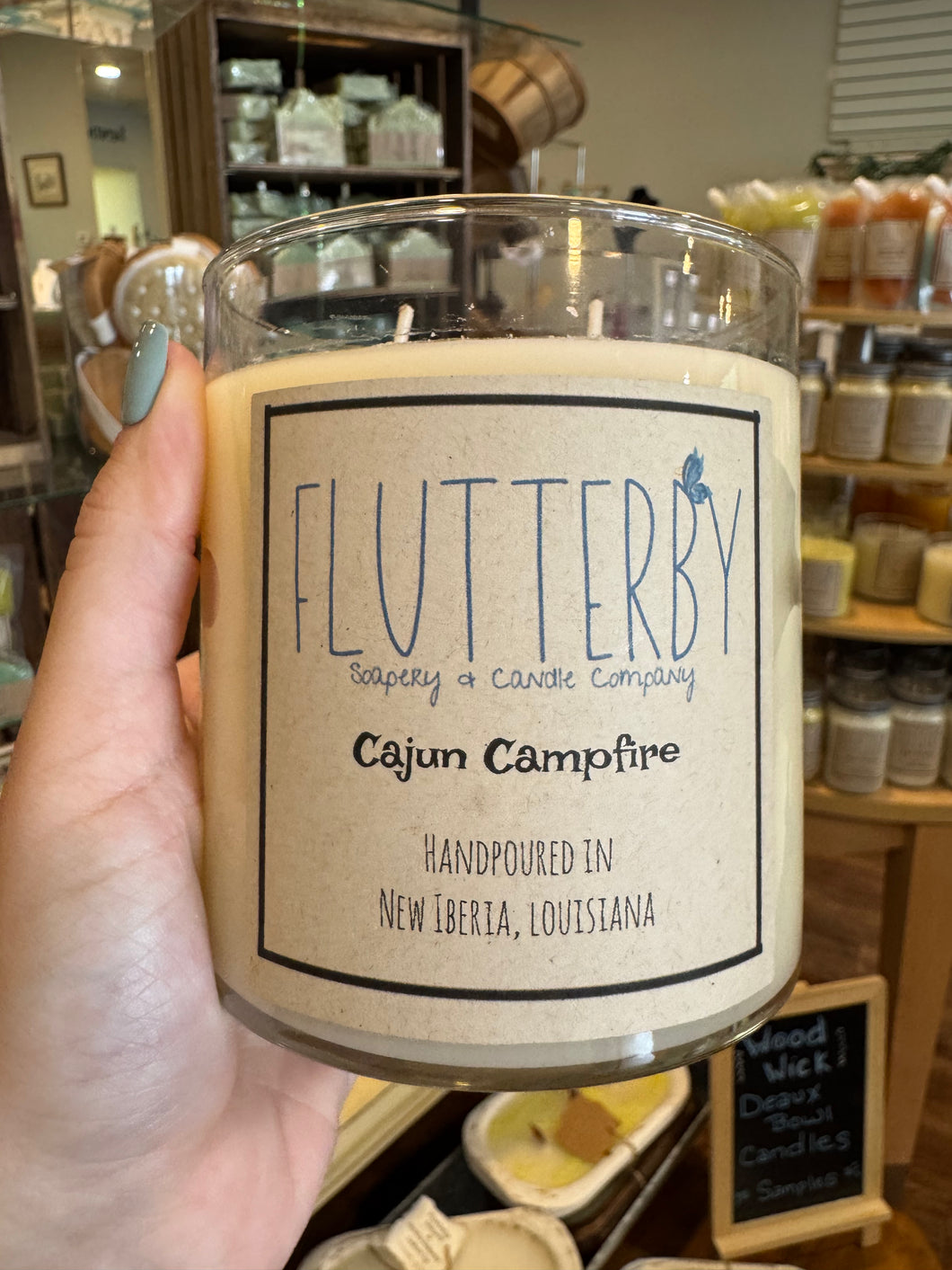 Flutterby 2 Wick Classic Jar Candle- Cajun Campfire