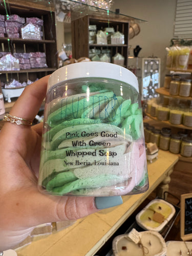 Flutterby Whipped Soap- Pink Go’s Good With Green