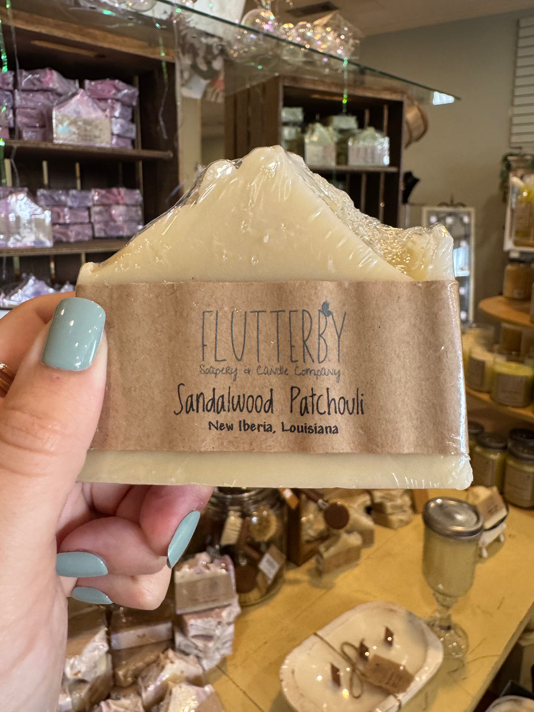 Flutterby Bar Soap- Sandalwood Patchouli