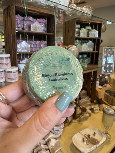 Flutterby Loofah Soap- Bayou Raindance