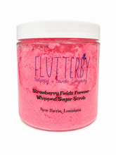 Load image into Gallery viewer, Flutterby Strawberry Fields Forever Whipped Sugar Scrub