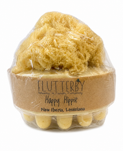 Load image into Gallery viewer, Flutterby Happy Hippie Massage Bar Sea Sponge Soap
