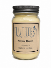 Load image into Gallery viewer, Flutterby 1 Wick Mason Jar Candle- Happy Hippie