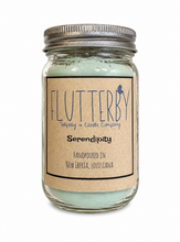 Load image into Gallery viewer, Flutterby 1 Wick Mason Jar Candle- Serendipity