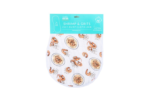 Shrimp and Grits Burp Cloth and Bib