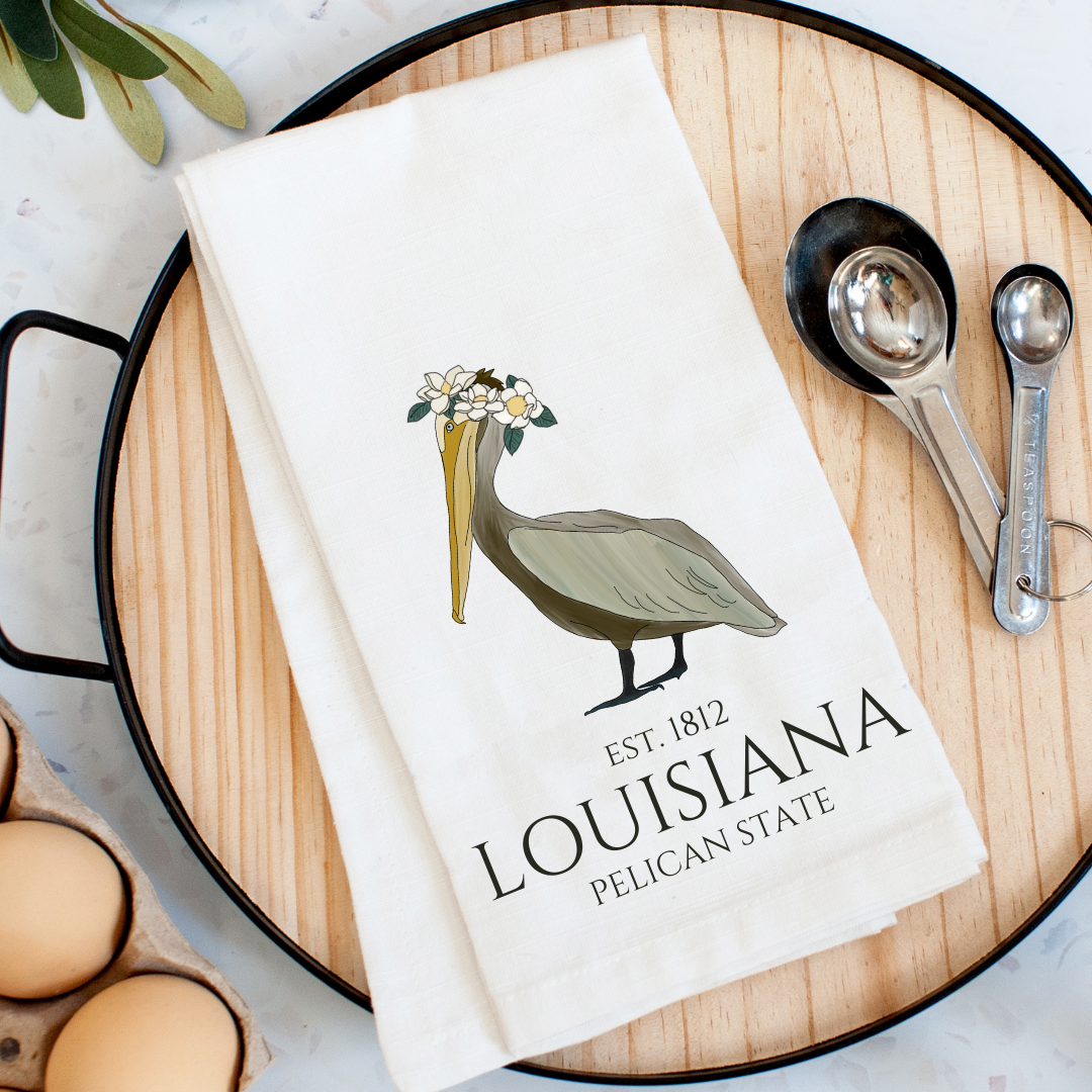 The Blue Butterfly Boutique Pelican State Kitchen Towel