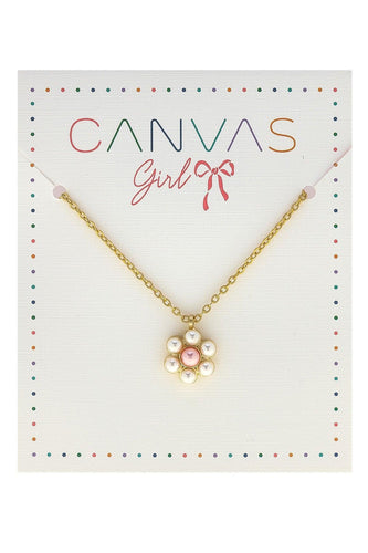 Clementine Pearl Flower Children’s Necklace