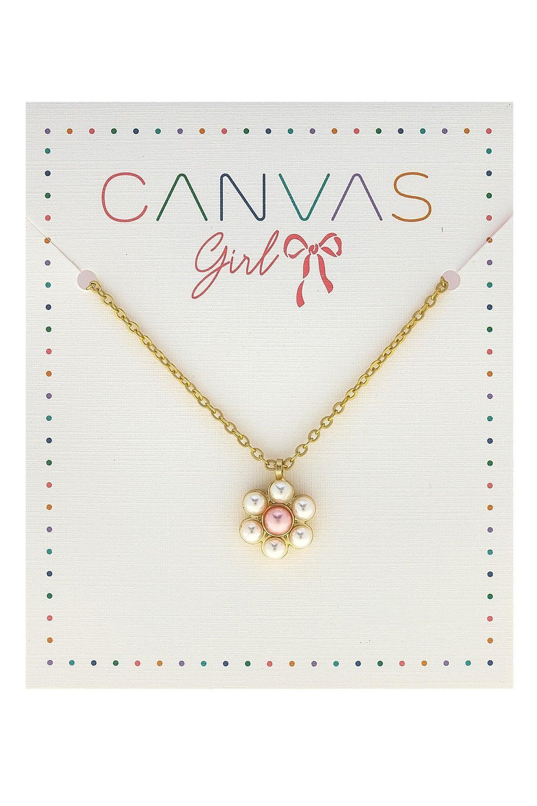 Clementine Pearl Flower Children’s Necklace