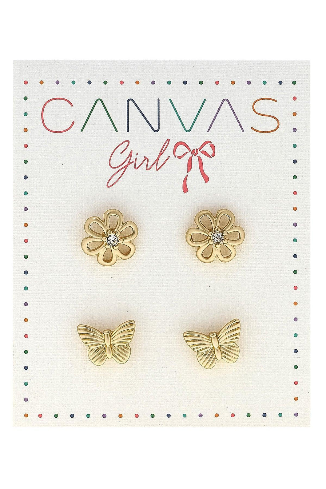 Cleo Open Flower & Butterfly Children’s Earrings