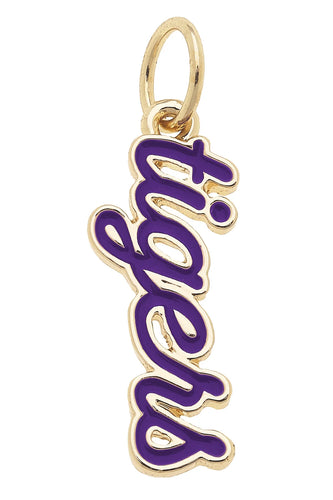 Tiger Enamel Script Charm