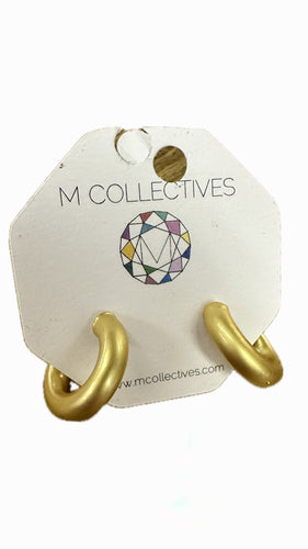 M Collectives Matte Gold Hoops