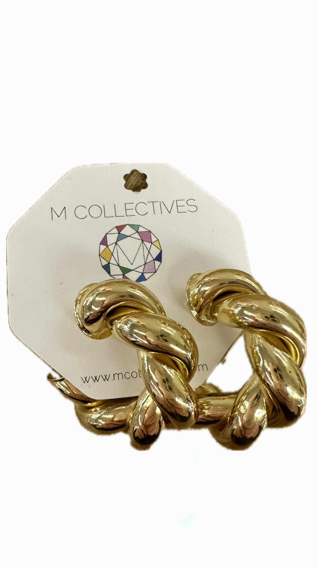 M Collectives Gold Twisted Hoop Earrings