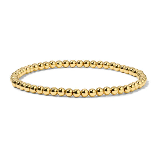 Gold Round Bead Bracelet 4mm