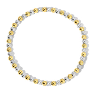 Gold and Silver Round Bead Bracelet 3mm