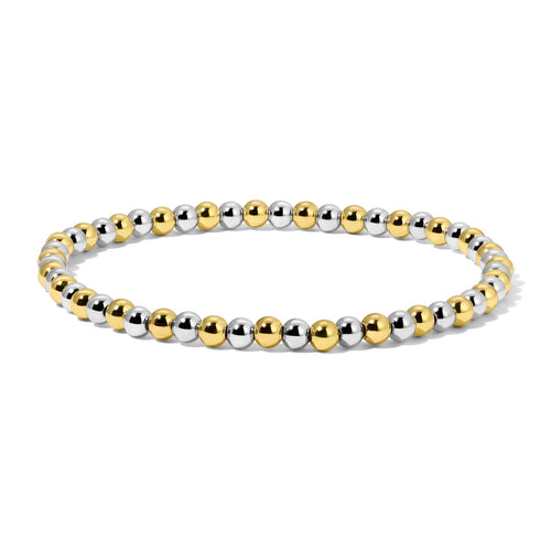 Gold and Silver Round Bead Bracelet 3mm