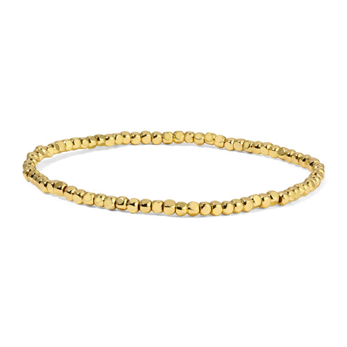 Gold Cube Bead Bracelet 2.5mm