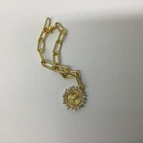 M Collectives Chunky Gold Mary Bracelet