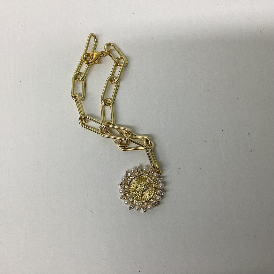 M Collectives Chunky Gold Mary Bracelet