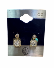 Load image into Gallery viewer, Natalie Square Gold Diamond Earrings