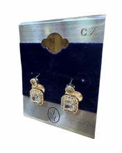 Load image into Gallery viewer, Natalie Square Gold Diamond Earrings