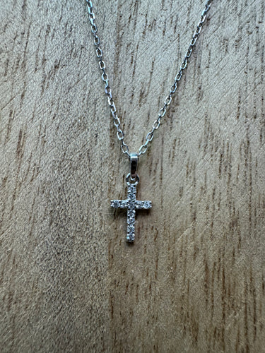 Dante Silver Diamond Cross Necklace